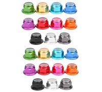 Bosiyrggrl for Screws Nylon Lock Nut Anodized Aluminium Alloy Flange Hexagonal Nylock Self-Locking M2