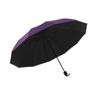Bosiyrggrl For Three Men and Women Manually Open Super Large Foldable Umbrella Black Sun Protection Reinforced 12 Bone Sturdy A