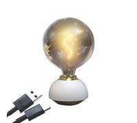 Bosiyrggrl Glass LED Table Lamp Touch Dimmable Table Lamp Bulb Shaped Table Lamp for Indoor Decor Bedroom Table Lamp Easy Install Easy to Use White