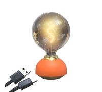 Bosiyrggrl Glass LED Table Lamp Touch Dimmable Table Lamp Bulb Shaped Table Lamp for Indoor Decor Bedroom Table Lamp Easy Install Orange