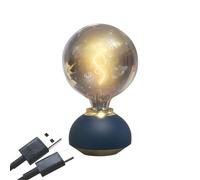 Bosiyrggrl Glass LED Table Lamp Touch Dimmable Table Lamp Bulb Shaped Table Lamp for Indoor Decor Bedroom Table Lamp Easy to Use Blue