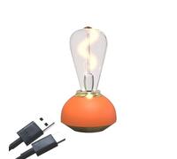 Bosiyrggrl Glass Table Lamp LED Touch Table Lamp Dimmable Table Lamp for Indoor Decor Study Bedroom Table Lamp Orange