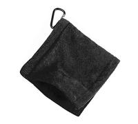 Bosiyrggrl Golf Ball Cleaning Towel withCarabiner Hook 5.5 X 5.5 Inch Golf Pocket Towel Premium Microfiber Golf Ball Cleaner Accessories Black