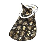 Bosiyrggrl Halloween Cat Costume Pet Vampire Cape and Hat Cool Outfit Pet Vampire Cape Hat Cats Cosplay Clothes Apparel Halloween
