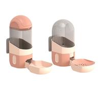 Bosiyrggrl Hanging Automatic Food Drinker and Feeder, Suitable for Chinchillas, Guinea Pigs, Hedgehogs Small Pink