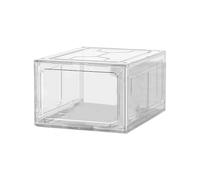 Bosiyrggrl Hard Plastic Sports Shoe Box Plastic Shoe Box Dustproof Shoe Storage Box Shoe Rack Stackable Cabinet Storage Box White