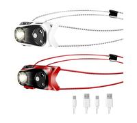 Bosiyrggrl Head Light Head Light Rechargeable 1000 Lumen Ultra-Light Bright with White Red Light,Waterproof Motion Sensor 2Pack