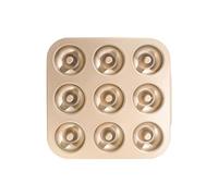 Bosiyrggrl Holes Donut Cake Mold Baking Cake Mold DIY Chocolate Pastry Dessert Cookie Muffin Handmade Utensils Kitchen Accessories 9 Cup Gold