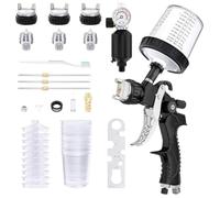 Bosiyrggrl HVLP Air Sprayer Paint with 1.4/1.7/2mm Nozzles&Air Compressor Regulator,Air Sprayer Paint W/10pcs 600cc Mixing Cup