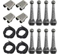 Bosiyrggrl Iron for Bolo Tie Finding Kit 4 Sets Replacement Ends Caps for Bolo Tie Tips Accessories for Bolo Tie Making Buckles A