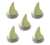 Bosiyrggrl Kitchen Stainless Steel Pot Brush Does Not Damage the Pot Cleaning Ball Household Wire Dishwashing Cleaning Brush Green