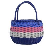 Bosiyrggrl Large Four-Color Outdoor Picnic Basket, Imitation Rattan Woven Shopping Basket, Fruit Basket, Gift Basket