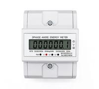 Bosiyrggrl LCD AC Din Rail 230V 3 Phase 4 Wire Energy Meter Power Consumption Monitor KWh Meter Wattmeter 3×30(100A) 50/60HZ