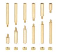 Bosiyrggrl M2+3mm Support Screws, 240 Pieces Male to Female Hexagon Brass Support Washer Screw Nut Combo Kit, Gold
