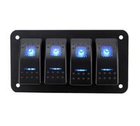 Bosiyrggrl Marine Boat Rocker Switch Panel 4 Gang Dual LED for Truck Boat Car Switch Panel Lighter Socket Circuit Breaker