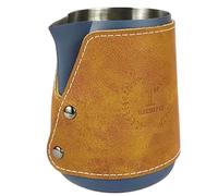Bosiyrggrl Milk Frothing Jug with Leather Cover Coffee Art Pitcher for Latte & Cappuccino B