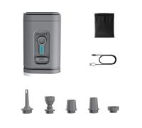 Bosiyrggrl Mini Rechargeable Air Pump with Dual Functionality for Inflatable Beds and Camping, Portable Lamp Included, Grey