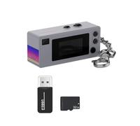 Bosiyrggrl Mini Thumb Camera 1080P Action Retro Keychain Design 0.96Inch Compact Camcorder with Integrated 32G Memory Card Video Recorder Gray