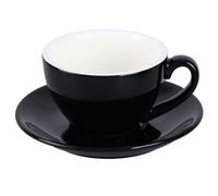 Bosiyrggrl Minimalist 220ml Ceramic Coffee Cup Solid Color with Base Couple Mug European Style Tea Cup Latte Black