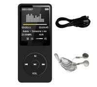Bosiyrggrl MP3 Player USB Charging Record Digital Display Screen Music Player Recording Device ABS Media Portable Running Walking Music Play Black