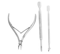 Bosiyrggrl Nail Cuticle Nipper with Trimmers Pusher Pack of 3 Manicure Scraper Tool