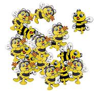 Bosiyrggrl New 20 Pieces Wood Shapes Bee Embellishments for Scrapbooking Crafts Decorative Buttons Flatback Card Making Decoration Gift