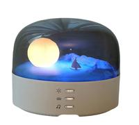 Bosiyrggrl Night Light Bluetooth Speaker Bedside Lamp Moon Atmosphere Lamp 2 in 1 Bluetooth Music Lamp Rechargeable LED Lamps-B