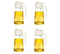 Bosiyrggrl Oil Dispenser for Kitchen, Oil Dispenser Bottle and Pour, 2 in 1 Olive Oil Dispenser,White 4 Pcs