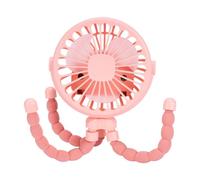 Bosiyrggrl Pink Portable USB Rechargeable Silent Mini Fan 3 Speed Adjustable with Lighting Function for Car Seat Stroller