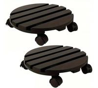 Bosiyrggrl Plant Roller Stand with Lockable 360° Rotating Wheels Wood Flowerpot Tray for Potted Plants Easy Assembly Plant Base