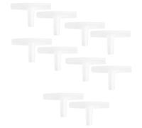Bosiyrggrl Plastic Tee Shape Aquarium 3-Way Air Valve Connectors 10 Pcs White
