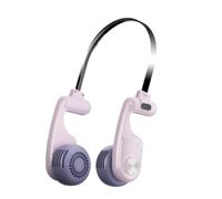 Bosiyrggrl Portable Neck Fan, 1600mAh Rechargeable Wearable Personal Fan with 5 Speeds Adjustable, Neck Fan for Travel Pink