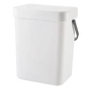 Bosiyrggrl Quiet-Closing Space-Saving Trash Can, Eco-Friendly Sealed Storage Bin for Kitchen&, No Power Required Electricity White-5L