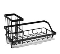 Bosiyrggrl Removable Kitchen Sink Rack Cleaning Brush Soap Organizer Storage Rack with Drain Tray,A 1 Piece