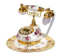 Bosiyrggrl Retro Vintage Antique Style Floral Ceramic Home Decor Desk Telephone Phone