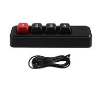 Bosiyrggrl RGB Mechanical Gaming Keyboard-Wired Ergonomic Design, Macro Programmable 4 Keys for PC/Desktop Gamers 816B 4 Keys Black