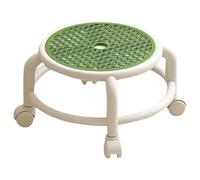 Bosiyrggrl Round Low Small Swivel Rolling Stool Grey Universal Wheel Kids Adult Strong Capacity Storage C