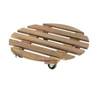 Bosiyrggrl Round Universal Wheel Flower Pot Wooden Stand Flower Pot Base with Wheels Allows You to Easily Move The Potted Plants,A