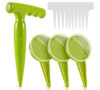 Bosiyrggrl Seed Dispenser Planter Tool Set -Adjustable Garden Seeder Sower with 5 Dial Settings-Type Plant Labels Tags Markers