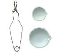 Bosiyrggrl Small Melting Ceramic Crucible Dish Cup Set with Whip Tongs Handle 2A Melting Ceramic Crucible Set Crucible Pliers High Temperature Clips Melting Gold Bowl Gold Silver Melting