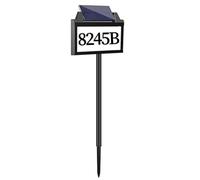 Bosiyrggrl Solar Power Address Sign, House Numbers for Outside Rechargeable LED Illuminated Lighted Address Signs with Outdoor