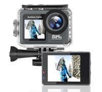 Bosiyrggrl Sports Camera Accessories 5K Action Camera with Front LCD& Touch Screen, EIS 100FT Waterproof Underwater Camera 5X Zoom