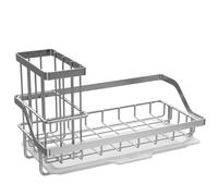 Bosiyrggrl Stainless Steel Sponge Holder Cleaning Brush Soap Organizer Storage Rack with Drain Tray,B 1 Piece