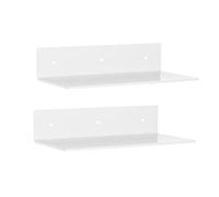 Bosiyrggrl Storage Rack Acrylic Floating Shelf Small Wall-Mounted Clear Decor for Bathroom Living Room White