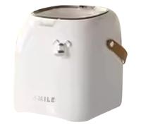 Bosiyrggrl Stylish -Button Trash Can-Lid Included, Multifunctional Remote Control& Tissue Holder-Dust-Proof Design for Bedroom Living Room White