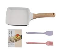 Bosiyrggrl Tamagoyaki Pan Nonstick Japanese Omelette Pan Egg Roll Detachable Anti Scalding Handle for Stove Kitchen Accessories B