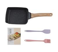Bosiyrggrl Tamagoyaki Pan Nonstick Japanese Omelette Pan Egg Roll Detachable Anti Scalding Handle for Stove Kitchen Accessories A