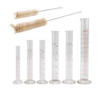 Bosiyrggrl Thick Glass Graduated Measuring Cylinder Set Glass with Two Brushes