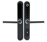 Bosiyrggrl Tuya WiFi App Waterproof Smart Aluminum Door Lock Fingerprint Biometric Waterproof Digital Electronic Lock APP IC Card Password Aluminum Alloy Lock A