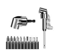 Bosiyrggrl Upgraded 105 Degree Right Angle Drill Adapter Kit with Multifunction Bend Screwdriver for Tight Spaces (2.5in and 5.5in)